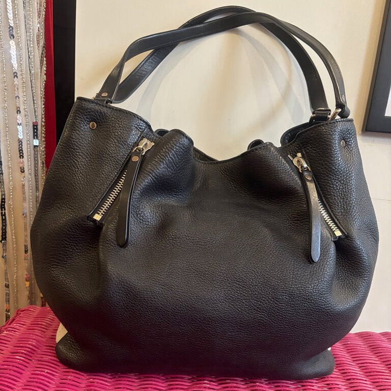 Maidstone hobo tote with plaid sides
