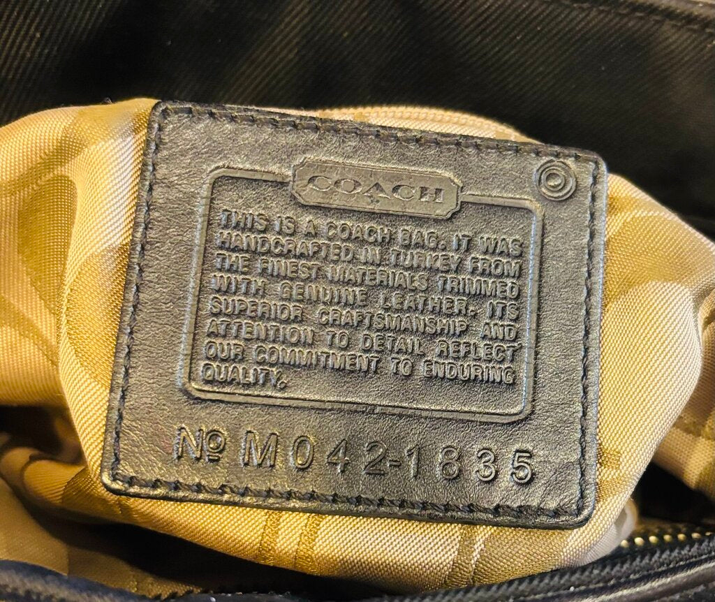 vintage coach canvas and leather mini tote