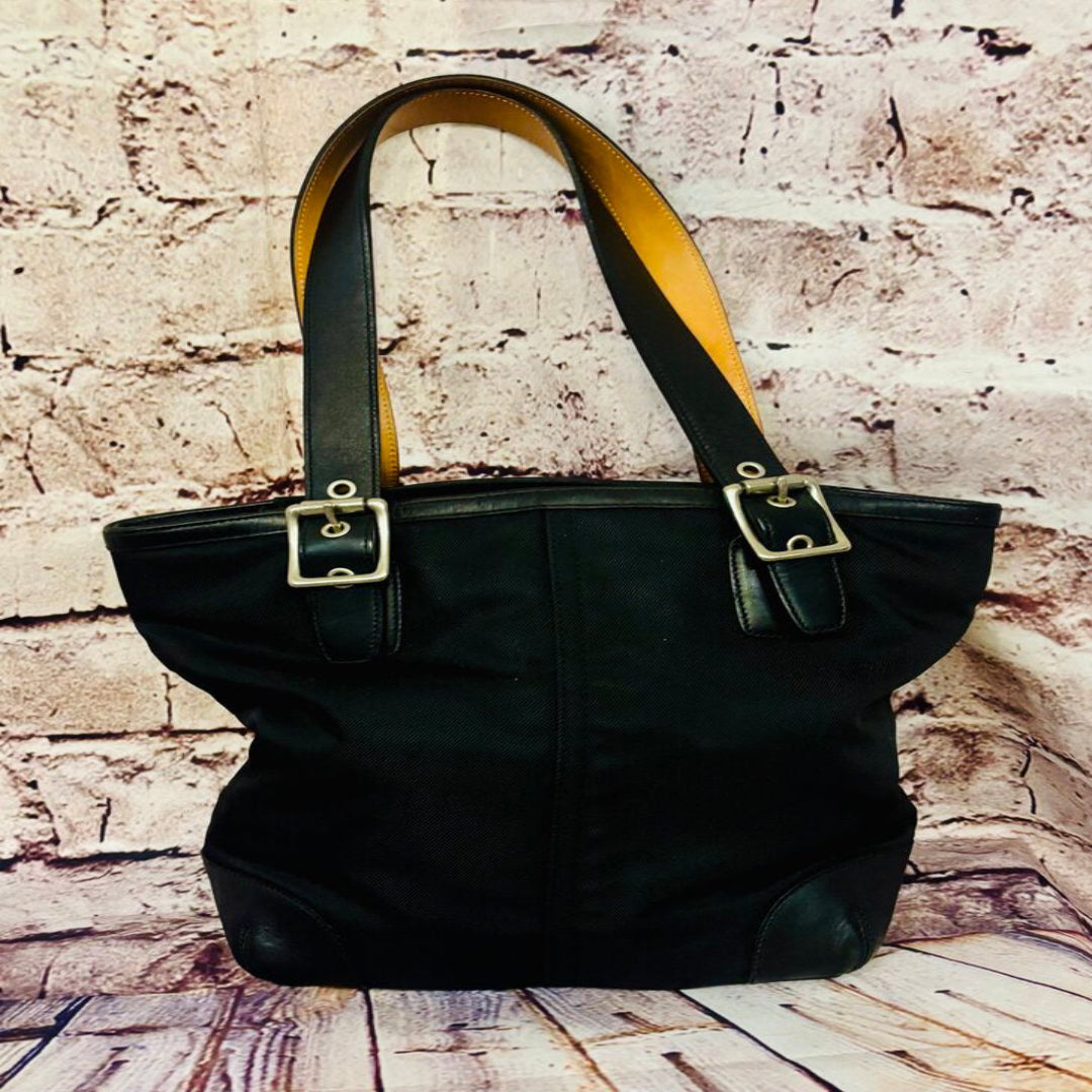 vintage coach canvas and leather mini tote