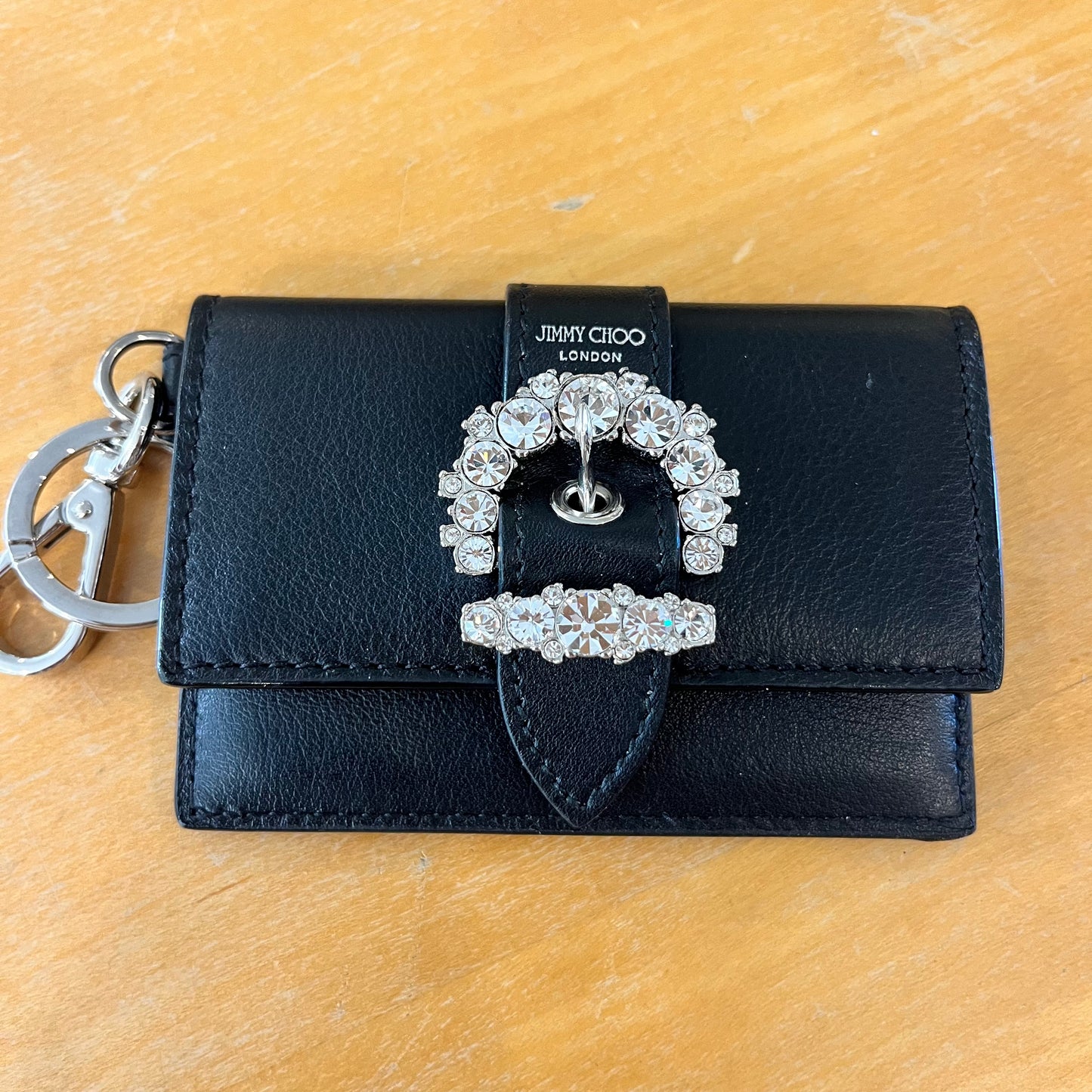 Jimmy Choo Cheri Key Chain card case wit rhinestones