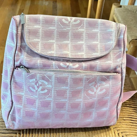 Travel Line Nylon Backpack in Pink