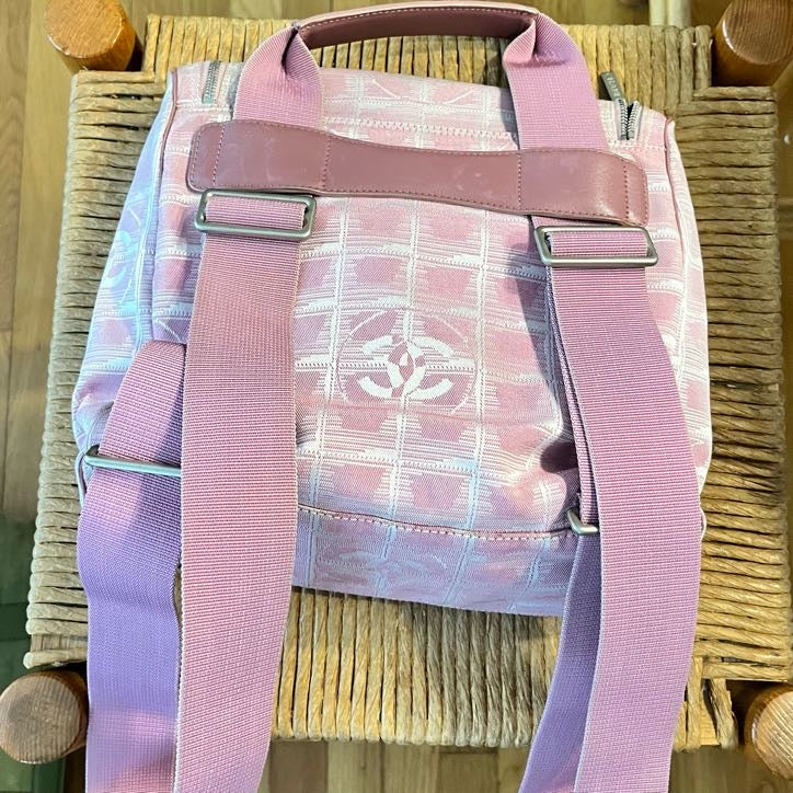 Travel Line Nylon Backpack in Pink