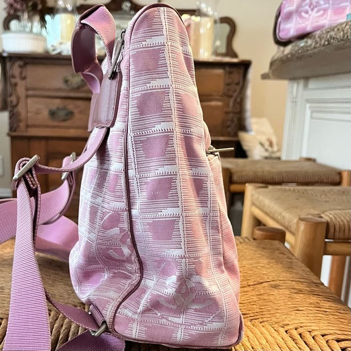 Travel Line Nylon Backpack in Pink