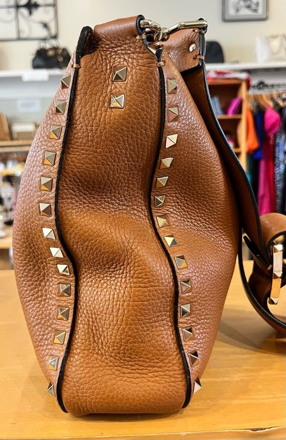 Valentino Garavani Rockstud Pebbled Hobo