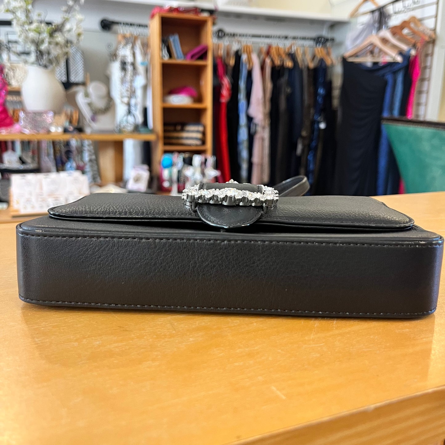 Jimmy Choo Cheri evening bag with rhinestones.